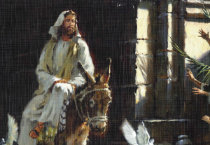 Jesus riding a donkey