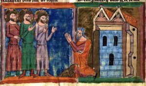 Abraham-Welcomes-Strangers-in-14th-Century-illuminated-manuscript